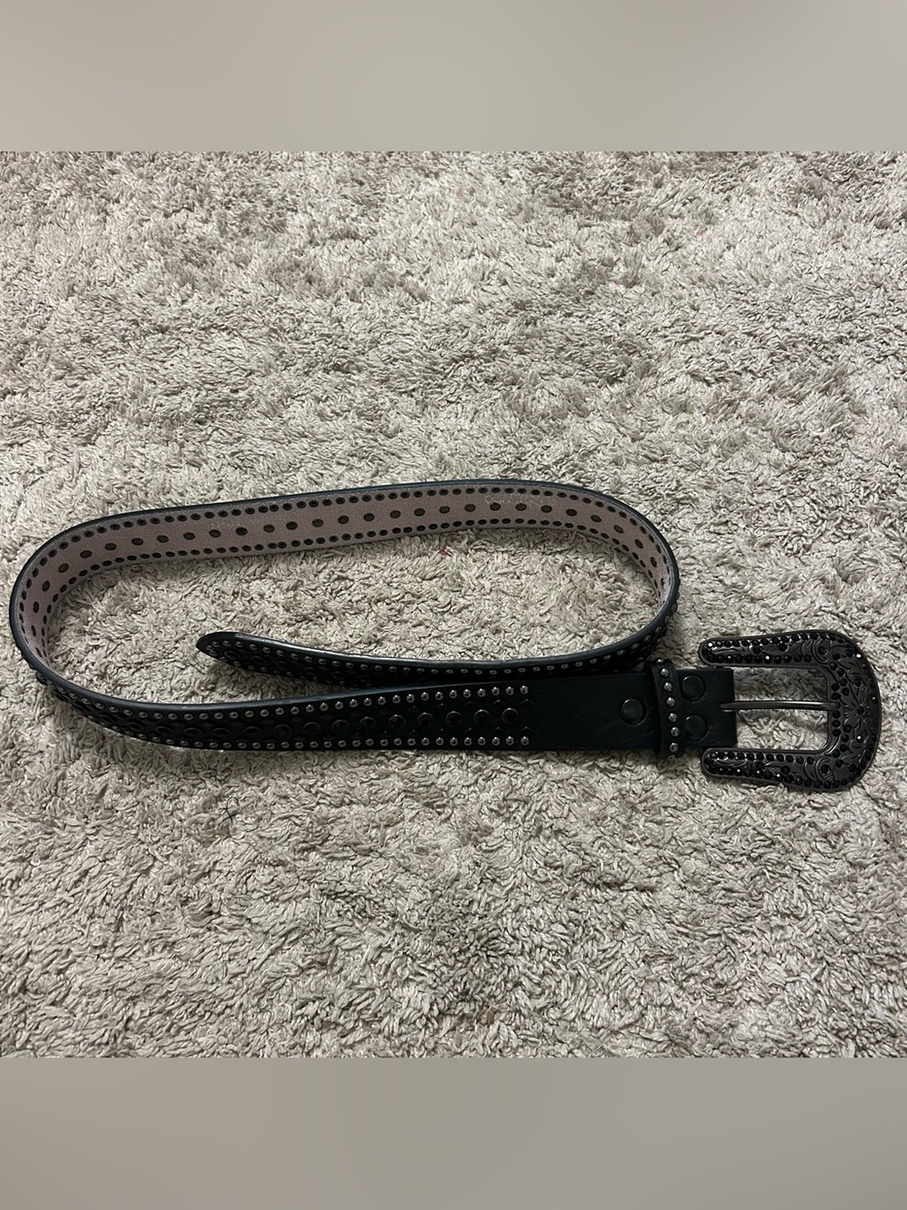 Nocona Black Rhinestone Western Belt – Size Medium